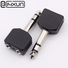 2pcs 6.5mm Stereo Male Plug to 2 3.5mm Female jack Audio Plugs Socket Converter Adapter Connector For Microphone 2024 - buy cheap