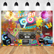 Mocskit-adesivos artísticos para festa, decoração de faixas de parede, estilo hip pop, neon, que brilha 90s, música, 90 °, tema para festa 2024 - compre barato