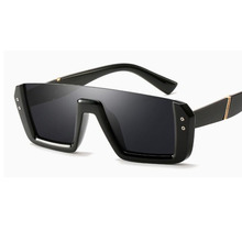 Gafas de sol cuadradas de estilo Retro para hombre y mujer, media montura unisex de anteojos de sol, de marca de lujo, con UV400 2024 - compra barato