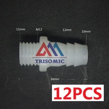 12 piezas 10 mm-m12 Conector recto de plástico de montaje de tubería con Material de rosca PE Joiner Fitting acuario Tank 2024 - compra barato