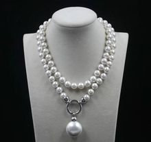 Collar de perlas naturales de alta calidad, joyería para fiesta de boda, diseño de Cuentas de concha de 10mm AAA, color blanco y rojo, Dubái de lujo 2024 - compra barato