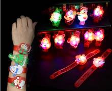 12pcs/lot Cartoon luminous toy bracelet christmas pattern colorful rgb light up toys for holiday party concert,toy wrist band 2024 - buy cheap