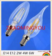 Led Filament light E14 2W 4W 6W Bulb Lamp Candle cob 2 4 6Leds lampada led Retro Crystal chandeliers Lighting 2024 - buy cheap