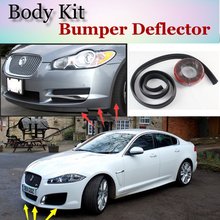 Губной дефлектор бампера для Jaguar XF 2007 ~ 2015, передняя юбка спойлера ДЛЯ вентиляторов TopGear, тюнинг автомобиля, комплект кузова 2024 - купить недорого