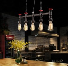 Lustre retrô suspenso, luminária estilo loft, com lâmpada pendurada, ideal para sala de jantar ou industrial 2024 - compre barato