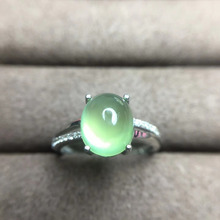 Natural green prehnite gem Ring S925 Silver Natural gemstone Ring Fashion Elegant round Women's party gift fine Rings Jewelry 2024 - buy cheap