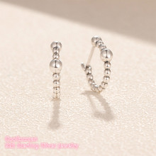 winter 100% 925 Sterling Silver String of Beads Earrings Original European Style Brand woman Jewelry 2024 - buy cheap