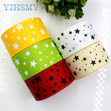 YJHSMY 176303,25mm 10yard Star Ribbons Thermal transfer Printed grosgrain Wedding Accessories DIY handmade material 2024 - buy cheap