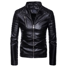 Jaqueta de motocicleta masculina com zíper, jaqueta de couro tamanho europeu, punk 2024 - compre barato
