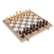 Conjunto de xadrez de madeira com gamão 3 em 1, conjunto divertidos para viagem, peças de xadrez de madeira dobrável 2024 - compre barato