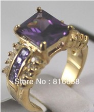 Anel de joias feminino de cristal roxo deslumbrante 6-9 # 2024 - compre barato