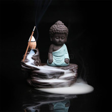 Ceramic Little Monk Backflow Incense Burner Incense Stick Holder Home Decor Aromatherapy Buddha Censer 2024 - buy cheap