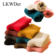 LKWDer-calcetines gruesos de lana para mujer, medias suaves y cálidas de pelo largo con Corto de lana de conejo, medias básicas, 5 pares, Otoño e Invierno 2024 - compra barato