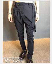 27-44 New Fashion Casual Men Pants Hairstylist Trousers Personality Non-mainstream Skirts Plus Size Harem Pants Singer Costumes 2024 - buy cheap