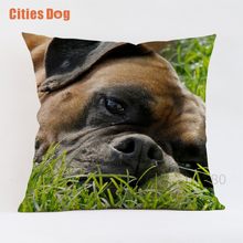 Animals Boxer Dog Photo pillow decorative cushion covers for sofa pillow case 45*45 Boxing lion dogs pillowcase cushions decor 2024 - buy cheap