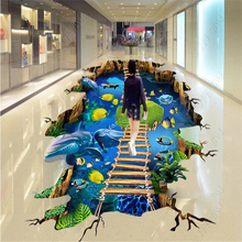 Beibehang-papel tapiz personalizado para la cocina, tapiz adhesivo 3d para suelo de escalera de delfín, mundo oceánico, para habitación de niños 2024 - compra barato