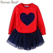 Humor Bear NEW Autumn Baby Girl Clothes Girls Clothing Sets Love Long Sleeve + Skirts Casual 2PCS Girls Suits Kids Clothing Sets 2024 - buy cheap