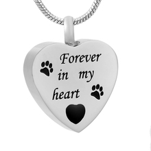 Pet Cremation Pendant With 'Forever In My Heart' Engrave Heart Urn Necklace Women Memorial Ash Keepsake Container 2024 - buy cheap