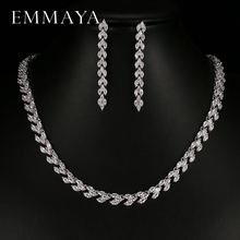 Emmaya-pendientes y collares de circonia cúbica para dama de honor, conjunto de joyería de Cruz de boda, Color plateado 2024 - compra barato