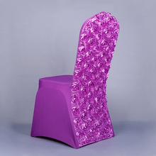 Свадебные чехлы на стулья, универсальные эластичные чехлы на стулья из спандекса с 3D розами для свадевечерние, банкетов, украшение стола в отеле 2024 - купить недорого