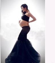 New Maternity Photography Props Clothes For Pregnant Women Dress Pregnancy Clothing Photo Portrait The Black Long Culottes 2024 - buy cheap
