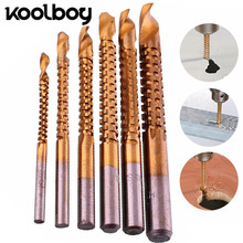 Koolboy HSS 4241 6Pcs/set Twist Drill Bit For Carpenter Woodworking Hole Grooving Drilling Tools Titanium Coated 3/4/5/6/6.5/8mm 2024 - buy cheap