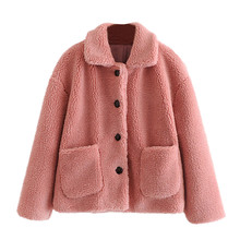 Faux Fur Coat Women Winter Jacket Fashion Warm Wool Oversize Lapel Trend Outerwear Winter Female Teddy Coats Chaqueta Mujer 2024 - buy cheap