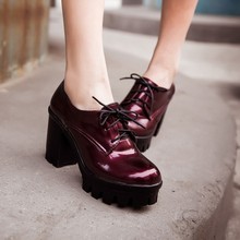 PXELENA-zapatos de plataforma Punk para mujer, botines de tacón alto con cordones, de talla grande 2024 - compra barato