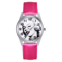 Cartoon Marilyn Monroe style Children's Watches Kids Student boys girls Quartz Leather strap Wrist Watch Jc10 2024 - buy cheap