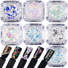 Mixed Size Nail Glitter Holographic Silver Colorful Round Rhombus Nail Sequins Manicure Nail Art Decoration 2024 - buy cheap