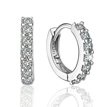2017 Free shippin jewelry 925 sterling silver single micro inlay zircon silver earrings Zircon earrings plated women 2024 - buy cheap