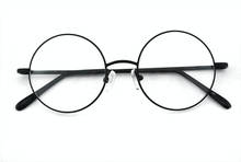 Dobradiças redondas pretas vintage 46mm, armações de óculos de metal para miopia com aro completo-125 -250 -300 2024 - compre barato