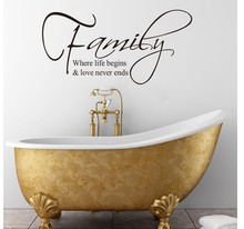 family where life begins and loveneverends quote wall decal zooyoo8015 decorative adesivo de parede removable vinyl wall sticker 2024 - buy cheap