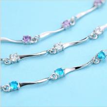 Everoyal Fashion Lady Purple Bracelets Silver Jewelry Female Birhtday Party Accessories Trendy 925 Silver Bracelets Girls Bijou 2024 - buy cheap