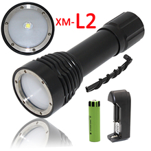 Underwater XM-L2 LED Flashlight Scuba Diving Photography Video Flashlight Waterproof Torch lanterna +18650 Battery + Charger 2024 - buy cheap