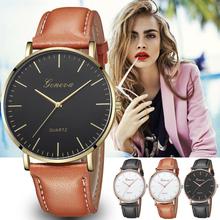 Geneva Luxury Fashion Women's Watches Waterproof Sports Watches Female Analog Quartz Watchs Alloy Leather Dial Business Watch #F 2024 - buy cheap