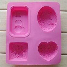SI087 silicone mold 4 cavities chocolate molds food grade silicone fondant moulds cake decotation tools free shipping PRZY 2024 - buy cheap