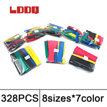 Lddq 328 pces sortidas polietileno heat shrink tubing kit cabo mangas tubo tubos de encolhimento de calor cabo de fio 8 tamanhos multicolorido 2024 - compre barato