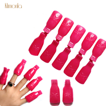 10 Uds./lote de accesorios para manicura de uñas, tapa de silicona suave, rosa roja, toallitas quitaesmaltes de esmalte UV en Gel para dedos 2024 - compra barato