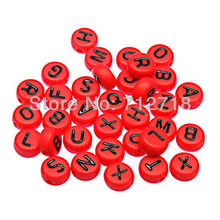 Бусины алфавита россыпью, однотонные красные плоские круглые акриловые бусины алфавита, 4 х7 мм, буквы в ассортименте для рукоделия, аксессуары для изготовления ювелирных изделий 2024 - купить недорого