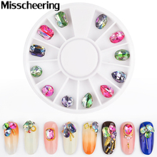 Стразы для ногтей, 1 колесо, смешанный дизайн, цветные 3D стеклянные камни, блестящие украшения для дизайна ногтей, очаровательные аксессуары для маникюра 2024 - купить недорого