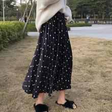 Женская юбка-трапеция Zuolunouba, черная плиссированная юбка средней длины в горошек в стиле Харадзюку, лето-осень 2024 - купить недорого