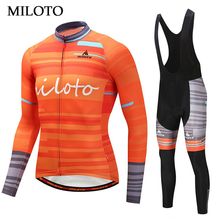 Miloto Long Sleeve Cycling Jersey Men cycling clothing maillot ciclismo roupa ciclismo Breathable Bib Pants Cycling set 2024 - buy cheap