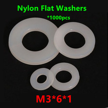 Arruelas m3 (id) * 6 (od) * 1mm, arruelas planas de nylon brancas e plásticas m3, anel de lavadoras 2024 - compre barato