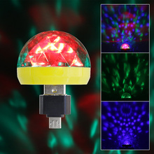 ANBLUB 1pcs LED Car USB Atmosphere Light DJ RGB Mini Colorful Music Sound Control LED Lamp USB-C 5V Crystal Ball Lamp 2024 - buy cheap