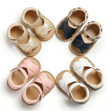 Sandalias para bebés recién nacidos, zapatos antideslizantes con hebilla de cuero 2024 - compra barato