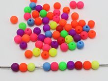 500 Mixed Frost Neon Color Acrylic Round Beads 6mm Smooth ball 2024 - buy cheap