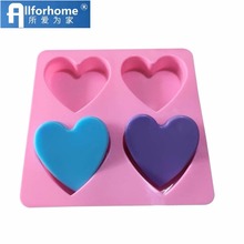 4 Hole Heart Shape 3D Silicone Soap Making Mould Cake Baking Pan Cake Mold Muffin Cups Ice Cream Chocolate DIY Mold Wholesale 2024 - buy cheap