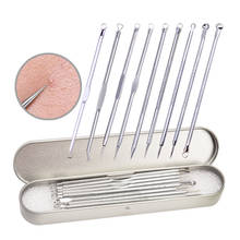 9Pcs Stainless Steel Blackhead Pimples Remover Tool Kit Acne Needle Clip Pore Double Head Teasing Acne Sore Face Skin Beauty Kit 2024 - buy cheap