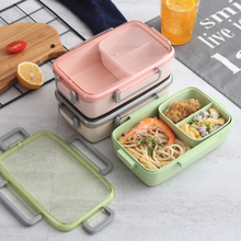 800-1000ml Microwave Lunch Box Independent Lattice For Kids Portable Bento Box Leak-Proof Food Container lancheira lunchbox 2024 - compre barato